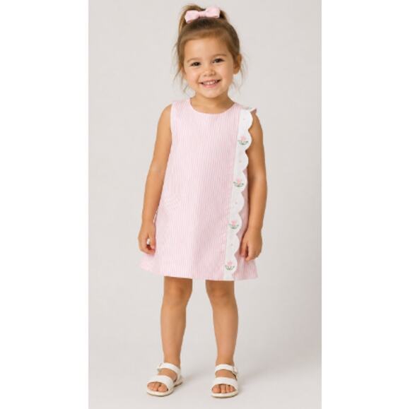 Marco & Lizzy Other - Marco & Lizzy Girls Pink Serena A-Line Scalloped Dress Size 3Years